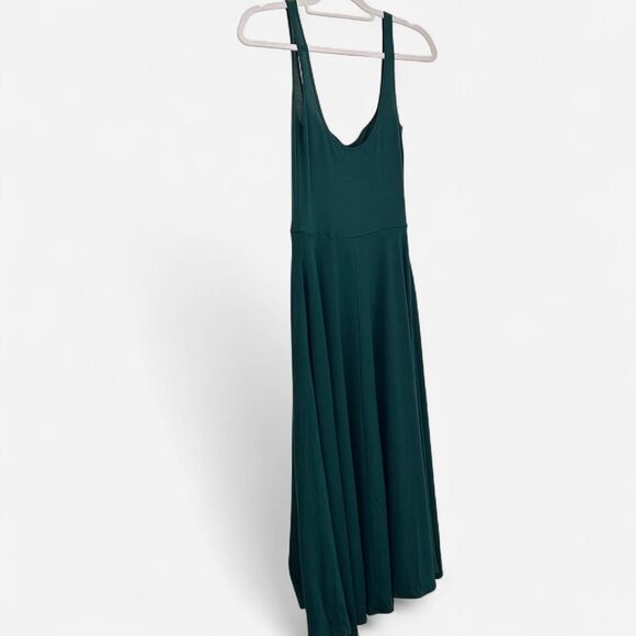 Reformation Rou Emerald Knit Midi Dress Fit & Flare Sustainable It-Girl Style S - Picture 3 of 8